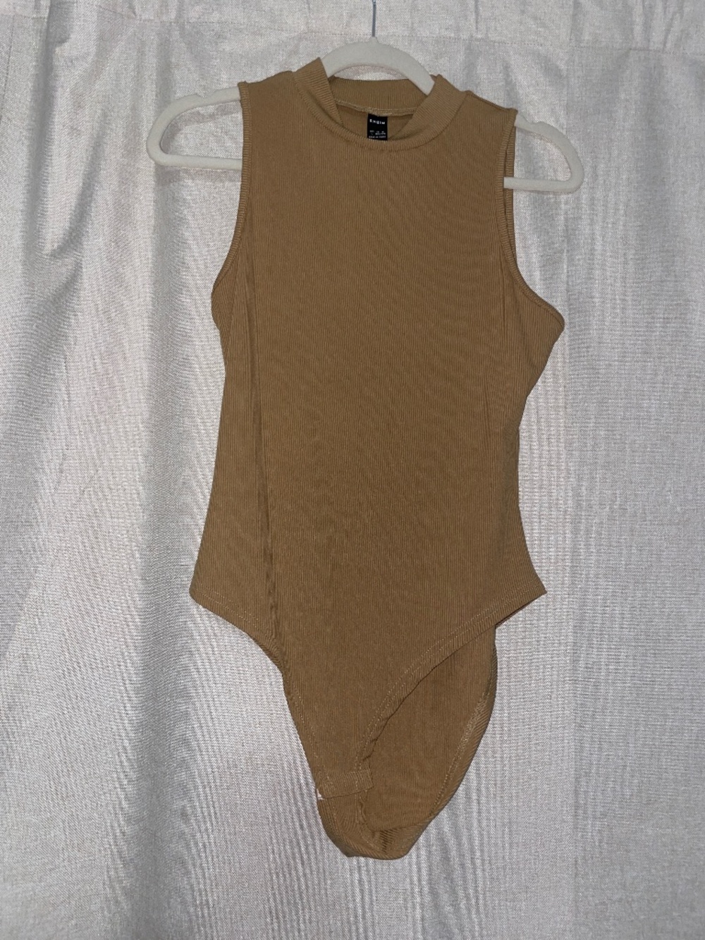 High neck tank dark tan bodysuit